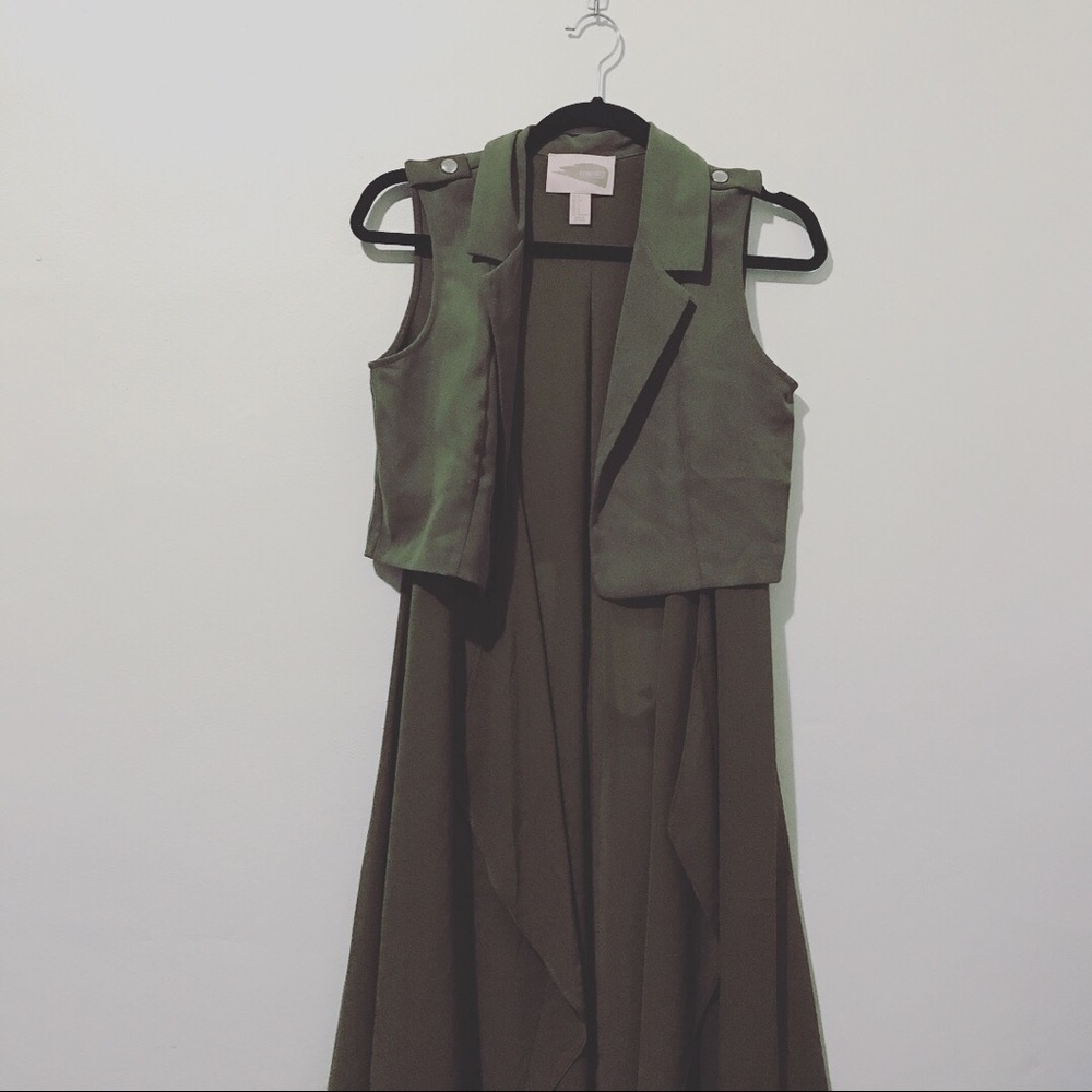 Forever21 green strapless duster